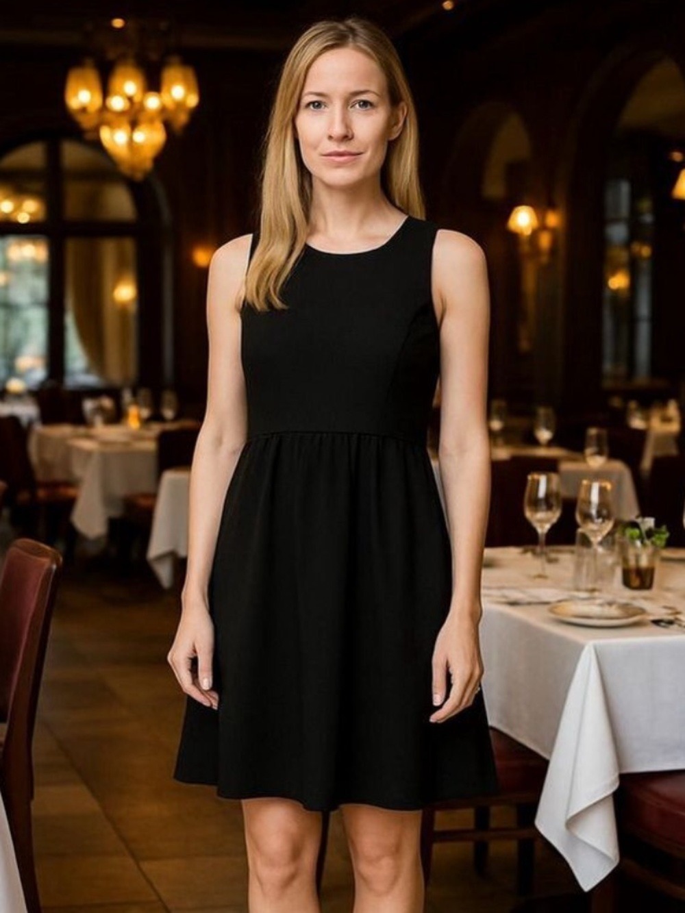 Theory Stretch Mini Dress Size 2 Black Sleeveless Viscose Polymade Elastane